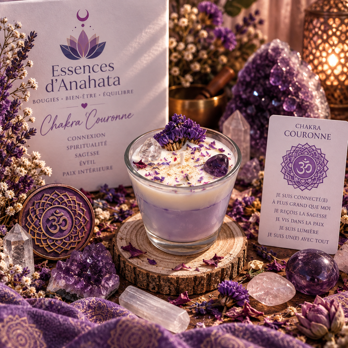 💜 Chakra Couronne — Spiritualité
✨ Spirituel•Purifiant•Méditatif