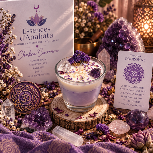 💜 Chakra Couronne — Spiritualité
✨ Spirituel•Purifiant•Méditatif